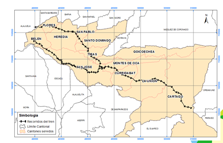 mapa tren