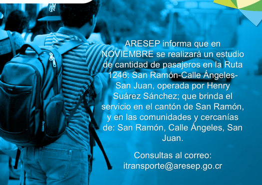 ARESEP realizará estudio de cantidad de pasajeros en San Ramón